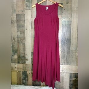 Ann Klein Burgundy Sleeveless Midi Dress Size Large